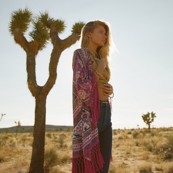 New arnhem azalea kimono robe pink XS/S tassel NWT - Picture 7 of 16